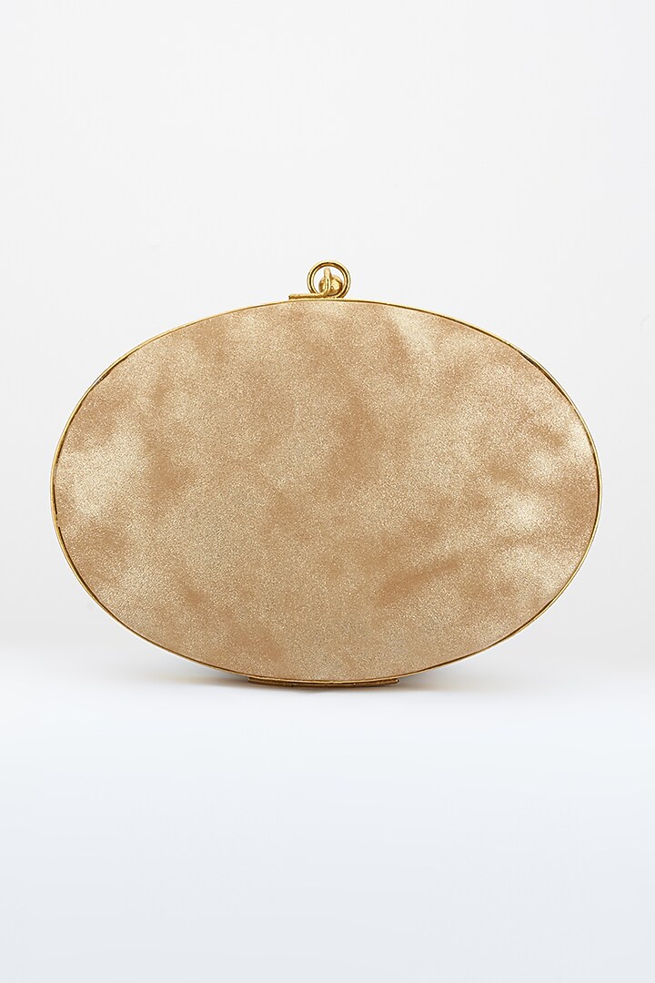Dull Golden Crystals Embellished Handcrafted Clutch by Be Chic at Pernia's Pop Up Shop