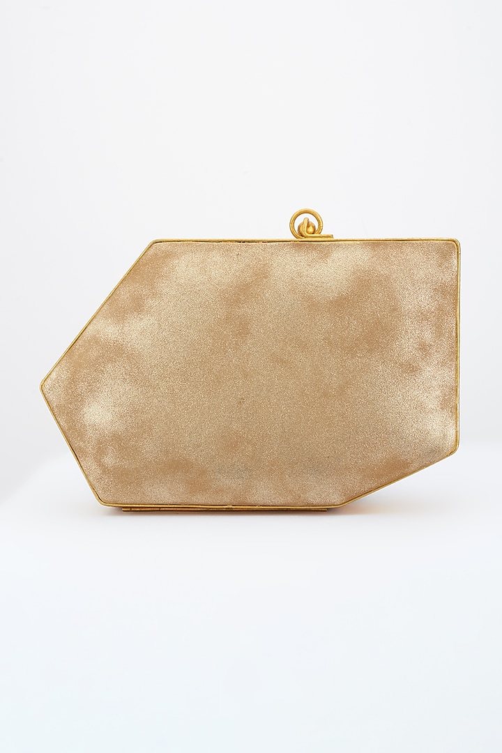 Golden Embellished Handcrafted Clutch by Be Chic at Pernia's Pop Up Shop