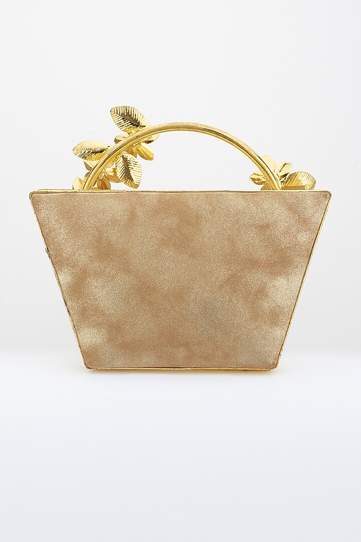 Golden Embellished Clutch by Be Chic at Pernia's Pop Up Shop