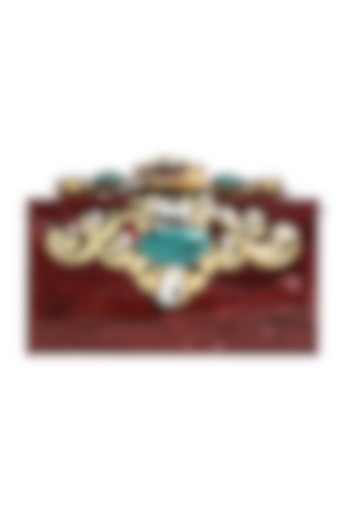 Maroon Hand-Poured Resin Clutch by Be Chic at Pernia's Pop Up Shop