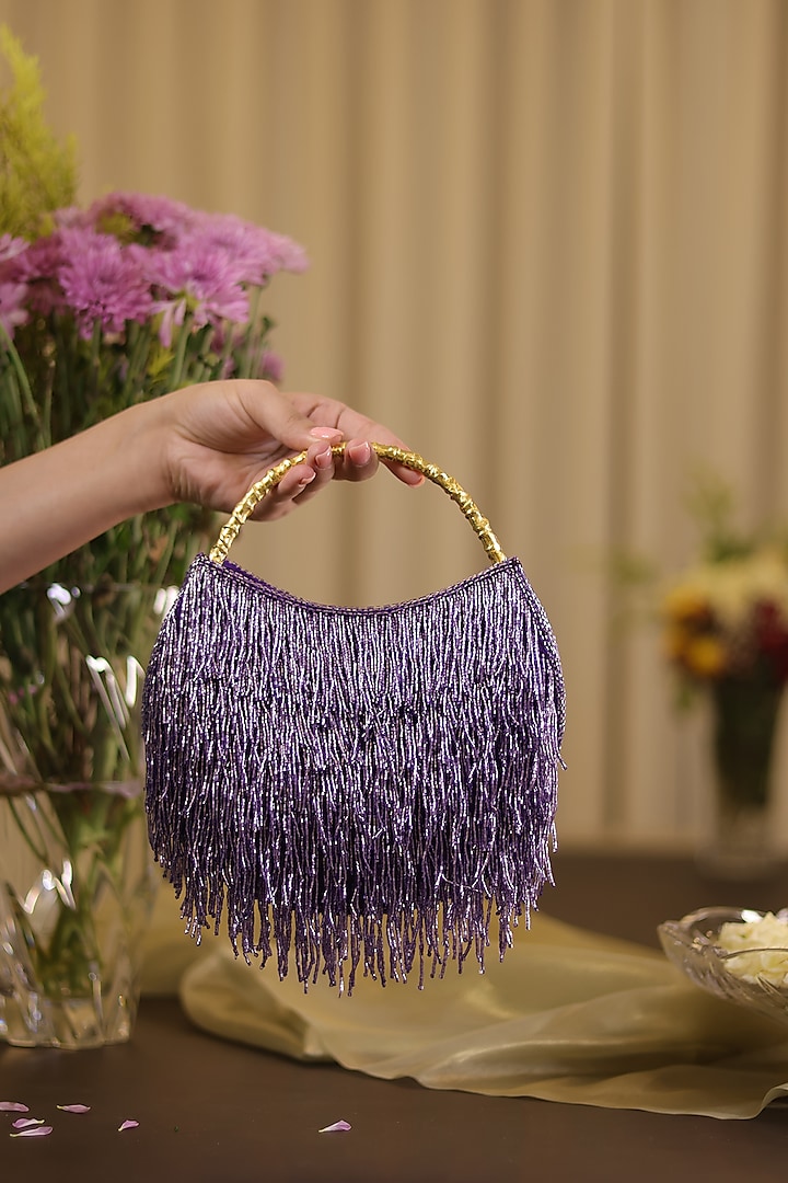 Radiance Purple Satin Potli Bag by Be Chic at Pernia's Pop Up Shop