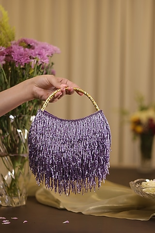 Radiance Purple Satin Potli Bag by Be Chic