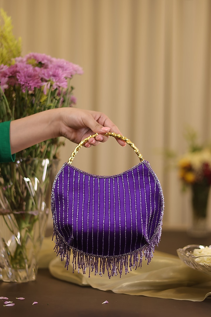 Radiance Purple Satin Potli Bag by Be Chic at Pernia's Pop Up Shop