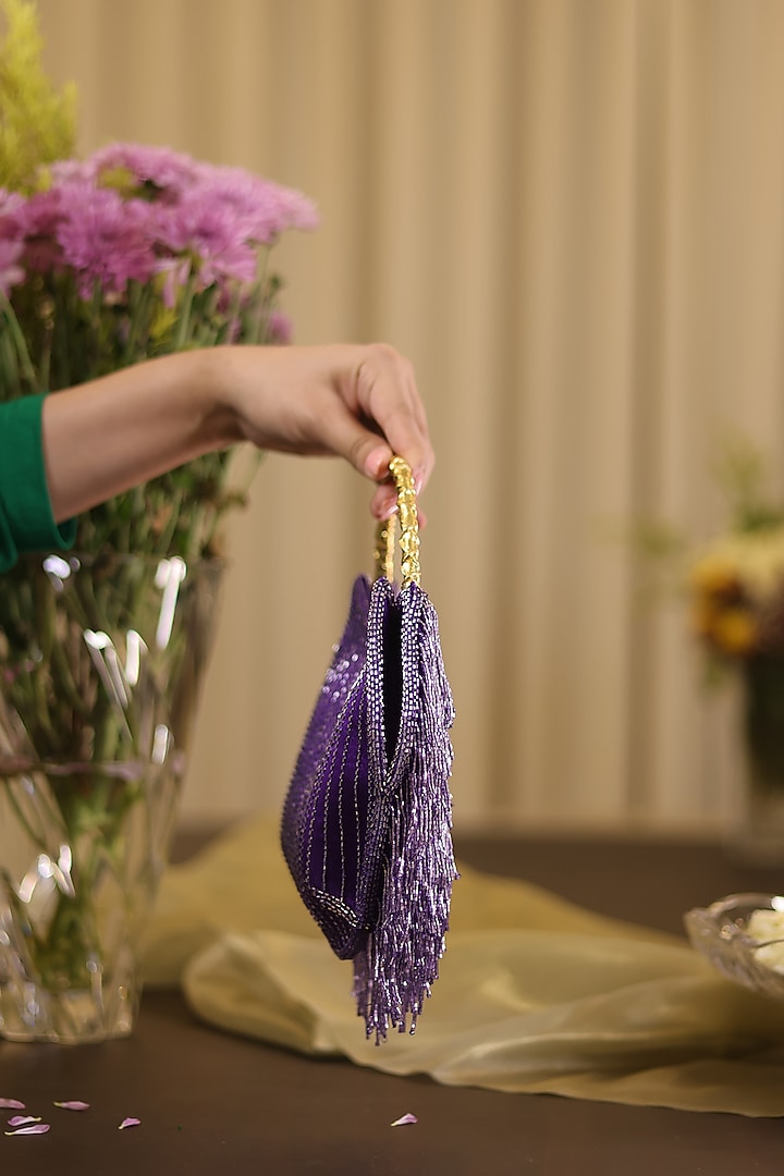 Radiance Purple Satin Potli Bag by Be Chic at Pernia's Pop Up Shop