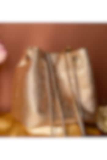 Gold Satin Crystal Potli by Be Chic at Pernia's Pop Up Shop