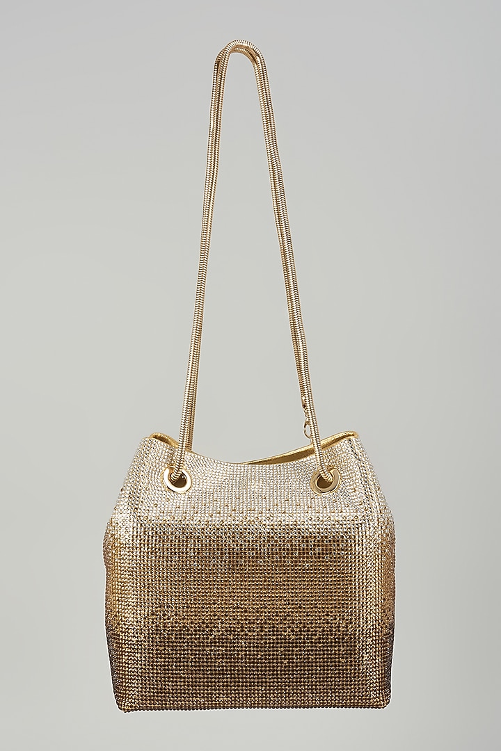 Gold Faux Leather Potli Bag by Be Chic at Pernia's Pop Up Shop