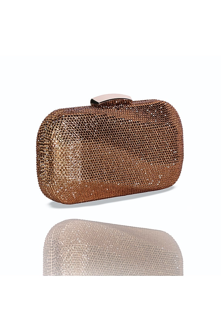 Gold Metal Crystal Clutch by Be Chic at Pernia's Pop Up Shop