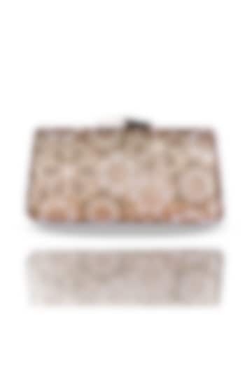 Gold Metal Crystal Floral Clutch by Be Chic at Pernia's Pop Up Shop