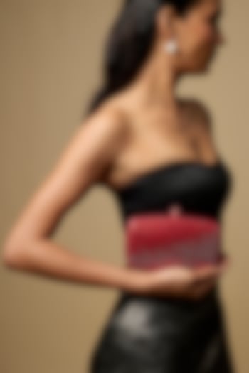 Red Metal & Artificial Leather Bag by Be Chic at Pernia's Pop Up Shop