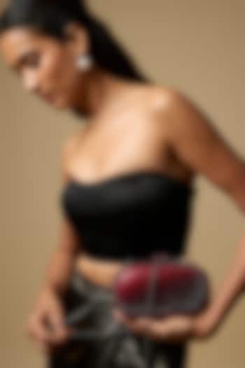 Red Metal & Artificial Leather Bag by Be Chic at Pernia's Pop Up Shop