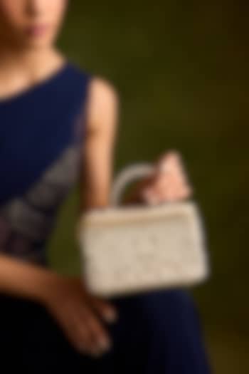 Gold Faux Leather Pearl Vanity Bag by Be Chic at Pernia's Pop Up Shop