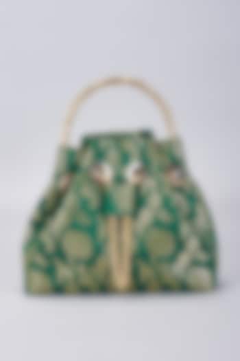 Green Brocade Bucket Bag by Be Chic at Pernia's Pop Up Shop