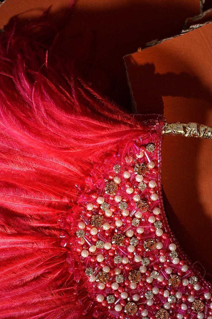 Hot Pink Hand Embroidered Clutch by Be Chic at Pernia's Pop Up Shop