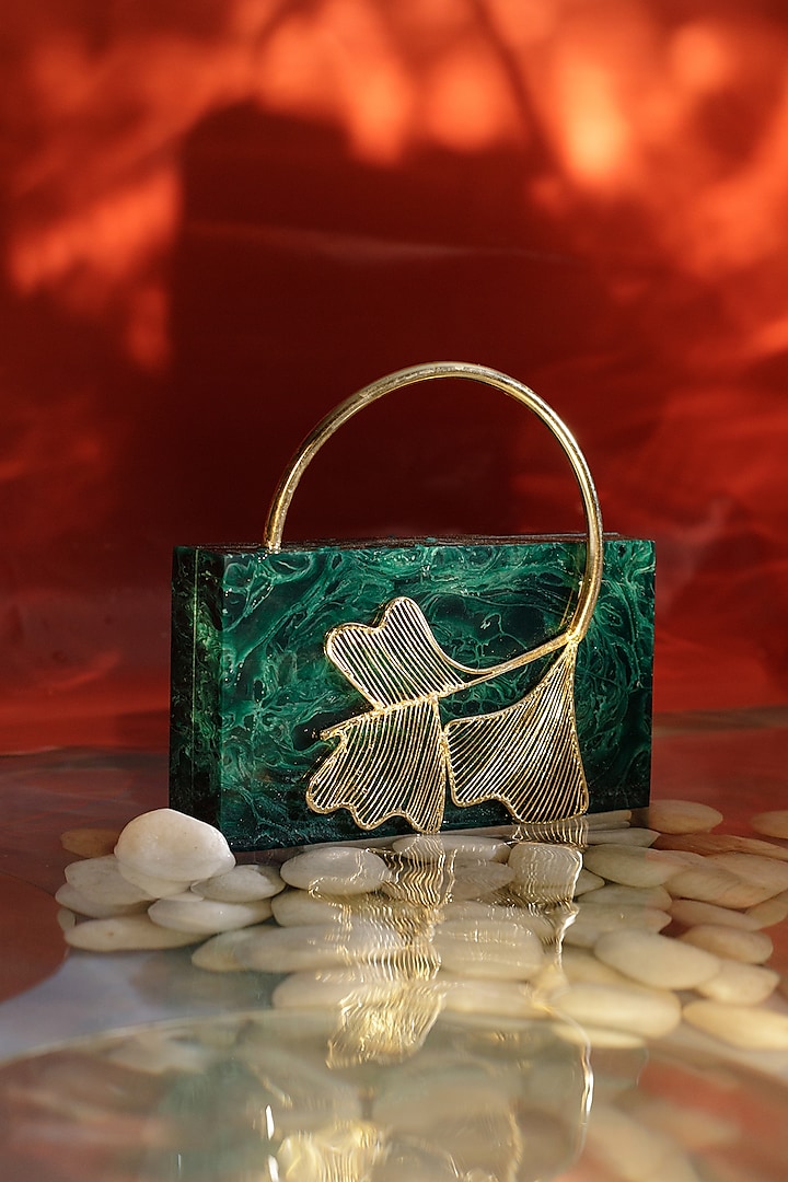 Green Resin Clutch by Be Chic