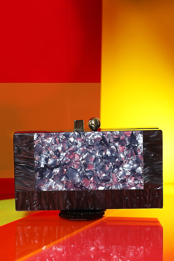 Black Resin Clutch by Be Chic at Pernia's Pop Up Shop