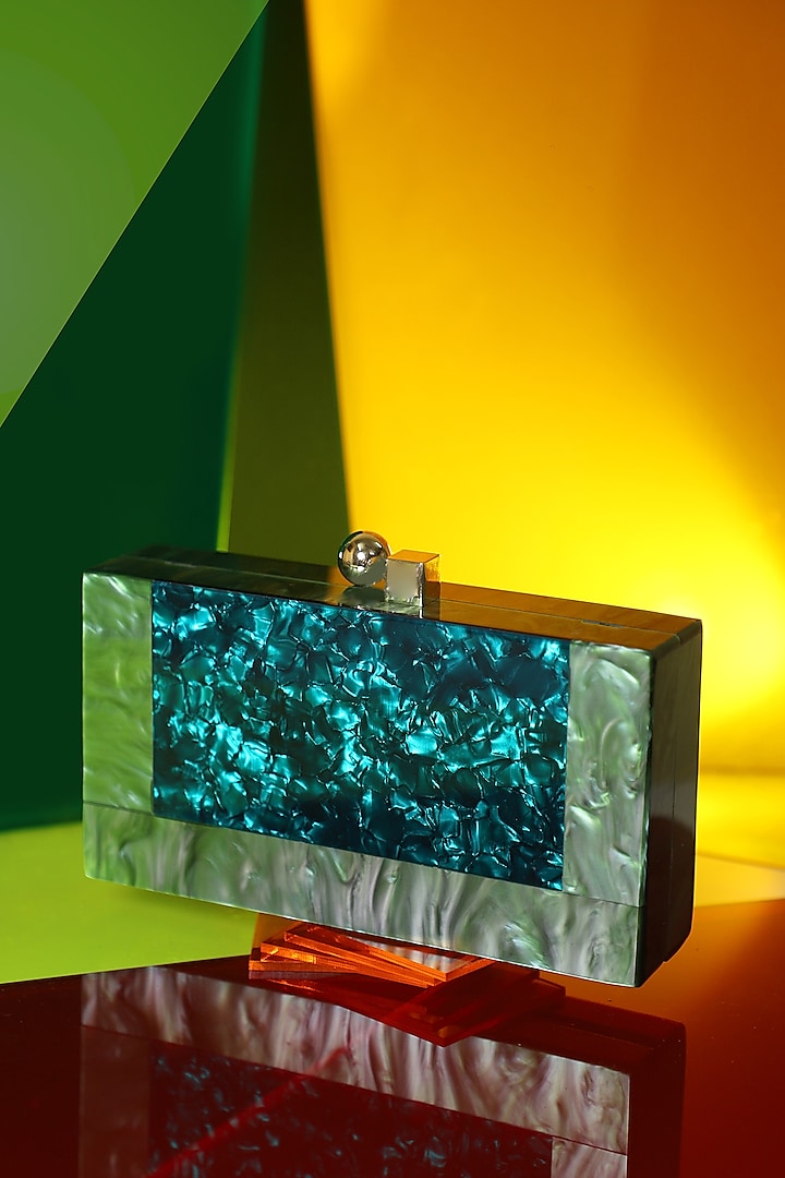 Green Resin Clutch by Be Chic at Pernia's Pop Up Shop