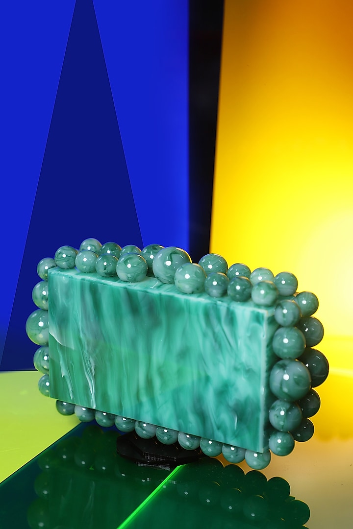 Green Resin Clutch by Be Chic at Pernia's Pop Up Shop