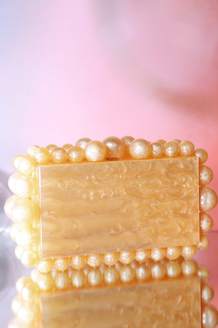 Champagne Resin Clutch by Be Chic at Pernia's Pop Up Shop