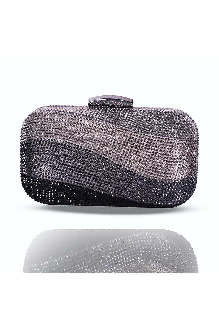 Black Metal Crystal Clutch by Be Chic at Pernia's Pop Up Shop