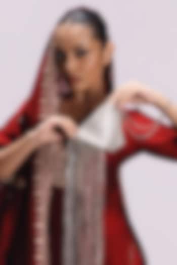 Silver Satin Embellished Triangle Tassel Potli by Be Chic at Pernia's Pop Up Shop