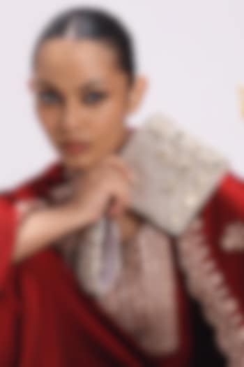 Gold Satin Embellished Clutch by Be Chic at Pernia's Pop Up Shop