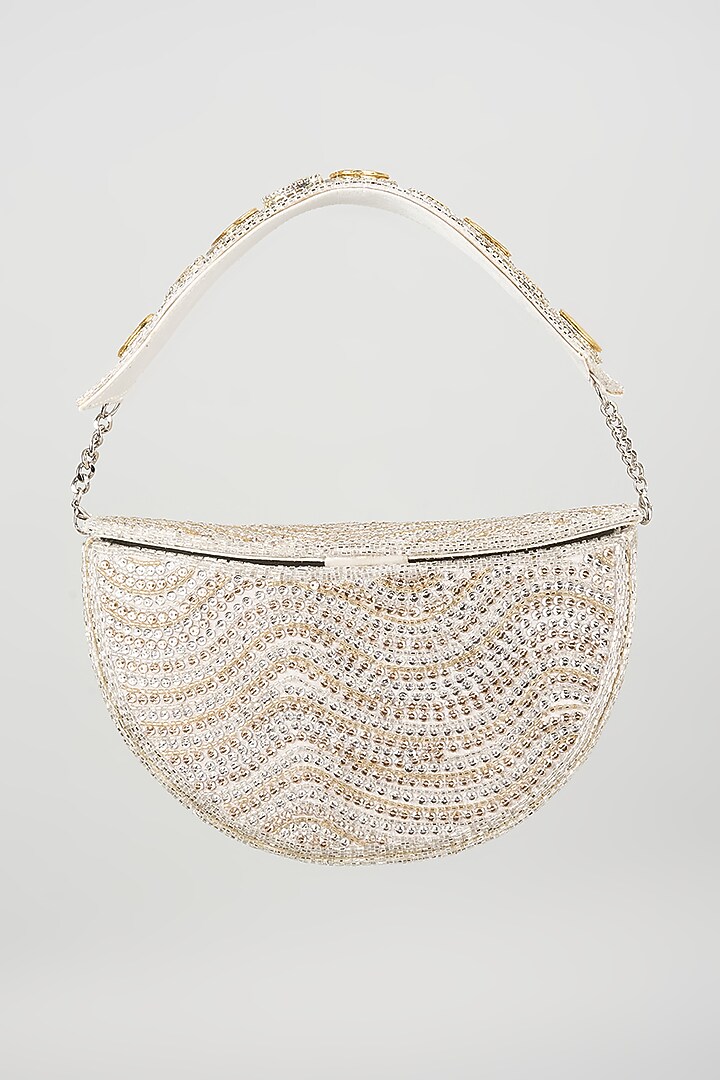 Gold Silk Embellished Clutch by Be Chic at Pernia's Pop Up Shop