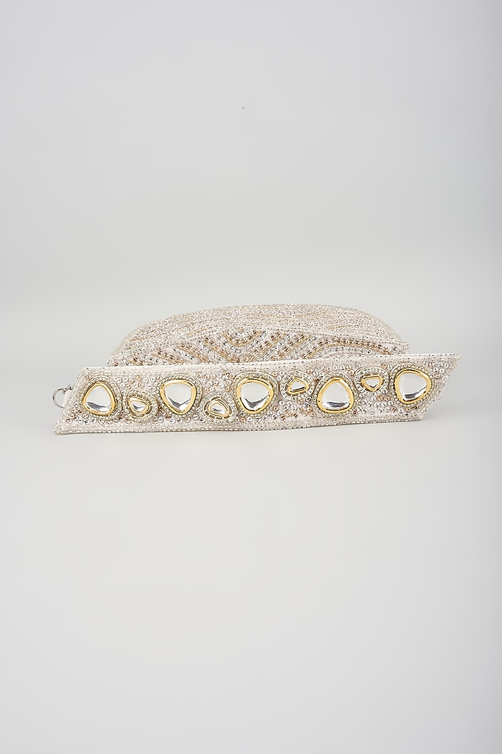 Gold Silk Embellished Clutch by Be Chic at Pernia's Pop Up Shop