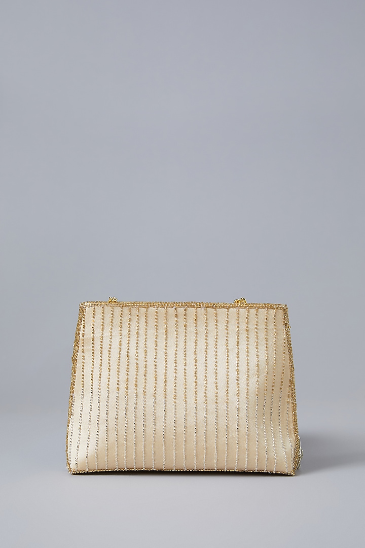 Gold Ombre Satin Hand Embroidered Potli by Be Chic at Pernia's Pop Up Shop