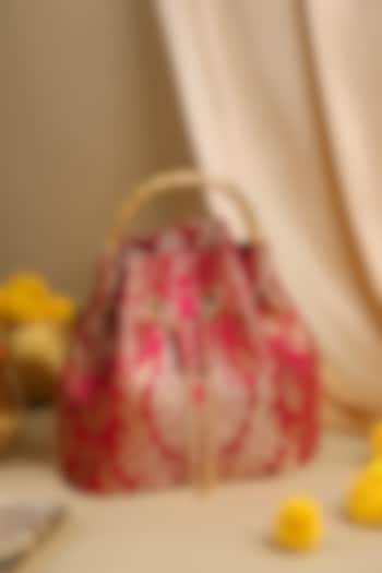 Pink Brocade Potli by Be Chic at Pernia's Pop Up Shop