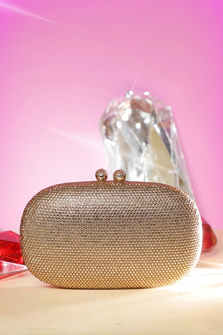 Gold Artificial Leather Clutch by Be Chic at Pernia's Pop Up Shop