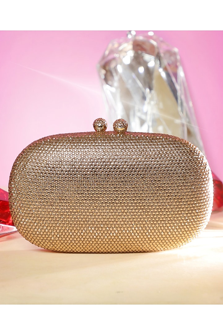Gold Artificial Leather Clutch by Be Chic at Pernia's Pop Up Shop