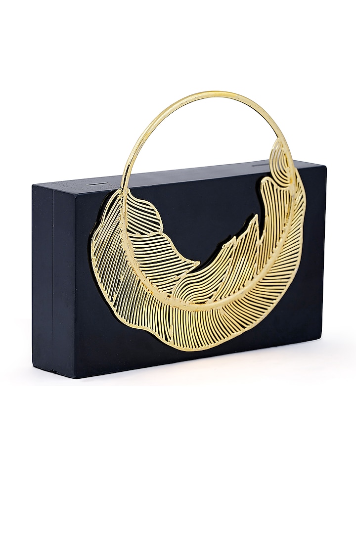 Black Brass Metal Clutch by Be Chic at Pernia's Pop Up Shop