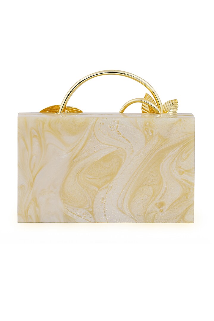 Caramel Brass Metal Clutch by Be Chic at Pernia's Pop Up Shop
