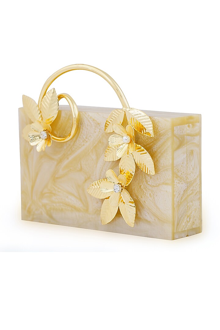 Caramel Brass Metal Clutch by Be Chic at Pernia's Pop Up Shop