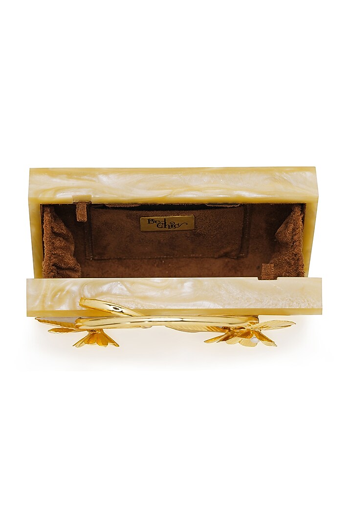 Caramel Brass Metal Clutch by Be Chic at Pernia's Pop Up Shop