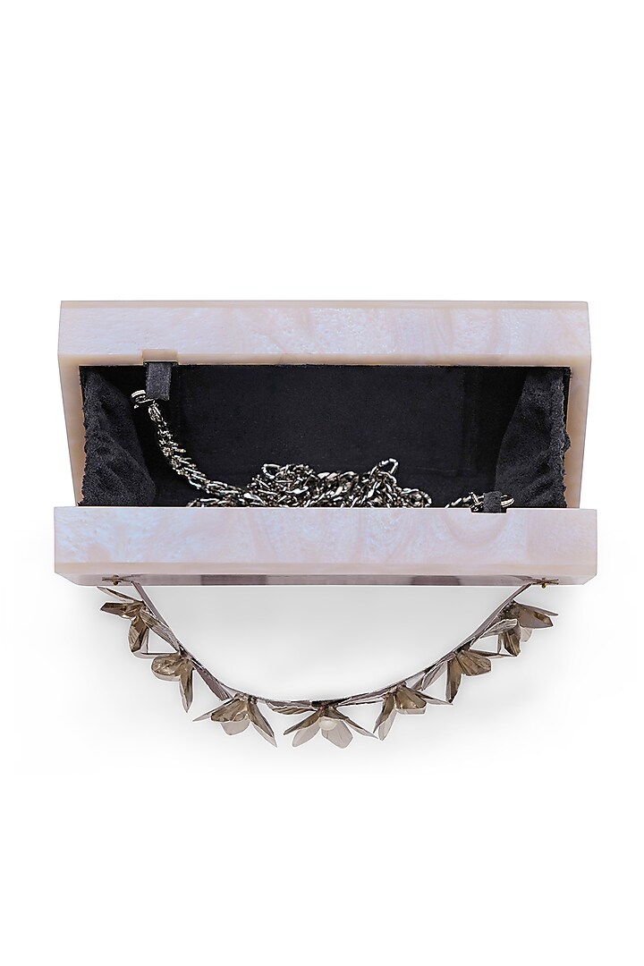 Ivory Pearl Embellished Clutch by Be Chic at Pernia's Pop Up Shop