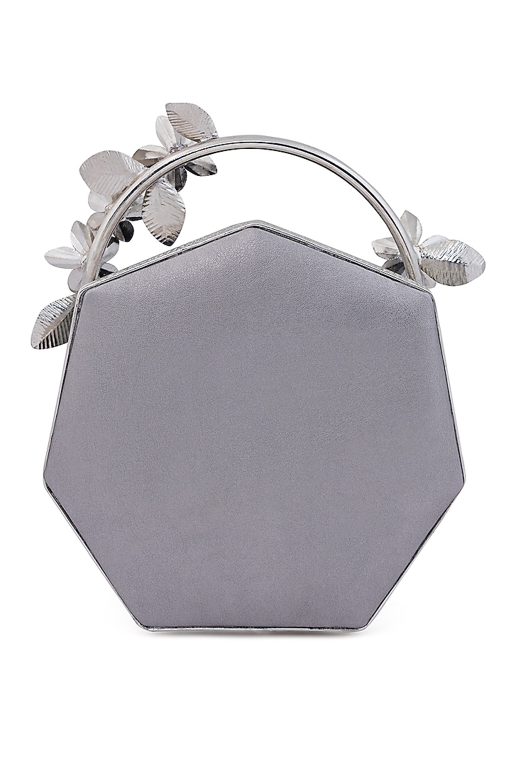 Silver Pearl & Floral Embellished Clutch by Be Chic at Pernia's Pop Up Shop