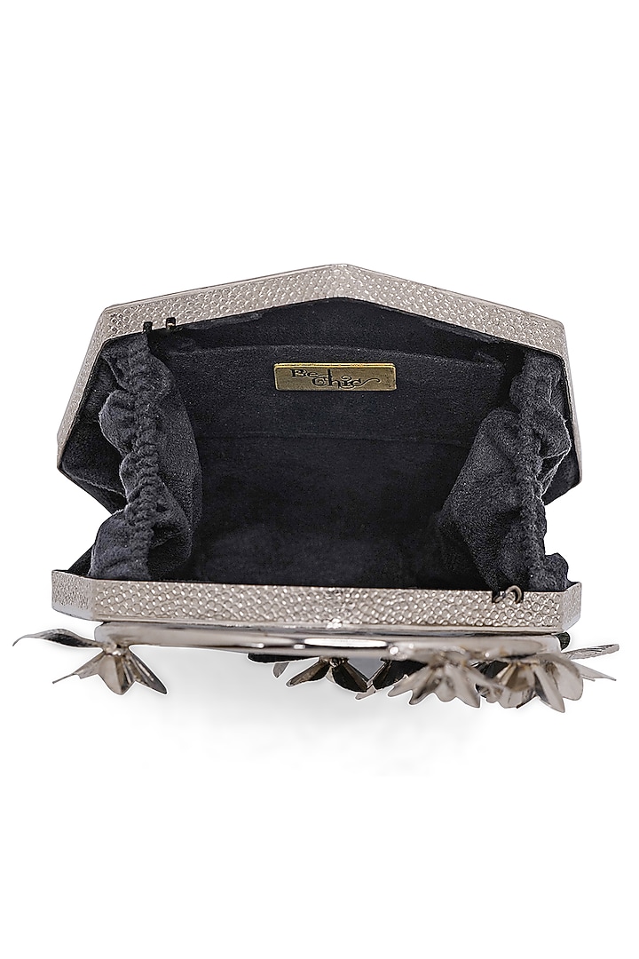 Silver Pearl & Floral Embellished Clutch by Be Chic at Pernia's Pop Up Shop