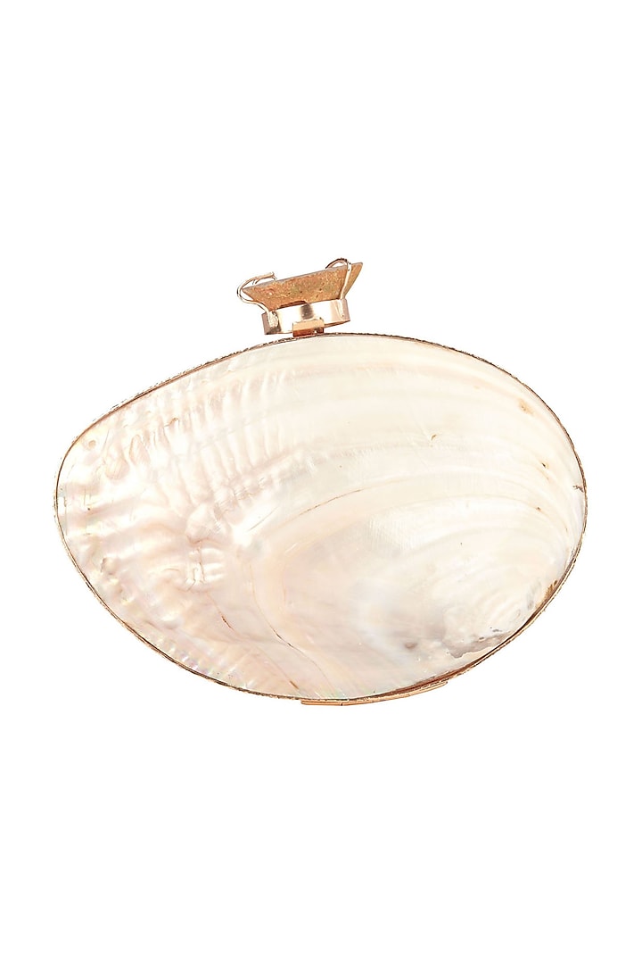 Ivory Shell & Brass Clutch by Be Chic