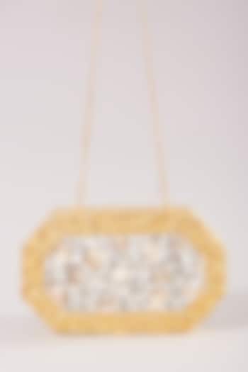 Gold Clutch With Crystals by Be Chic