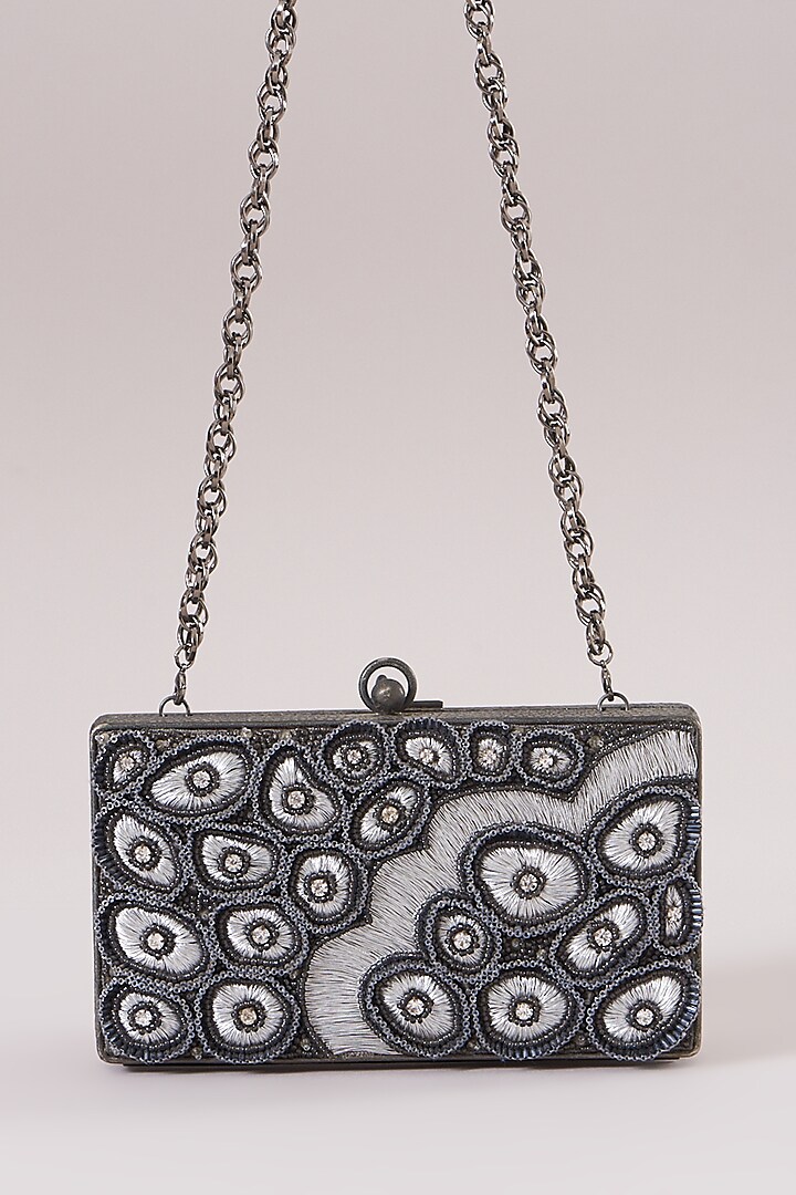 Nickel Embroidered Clutch by Be Chic