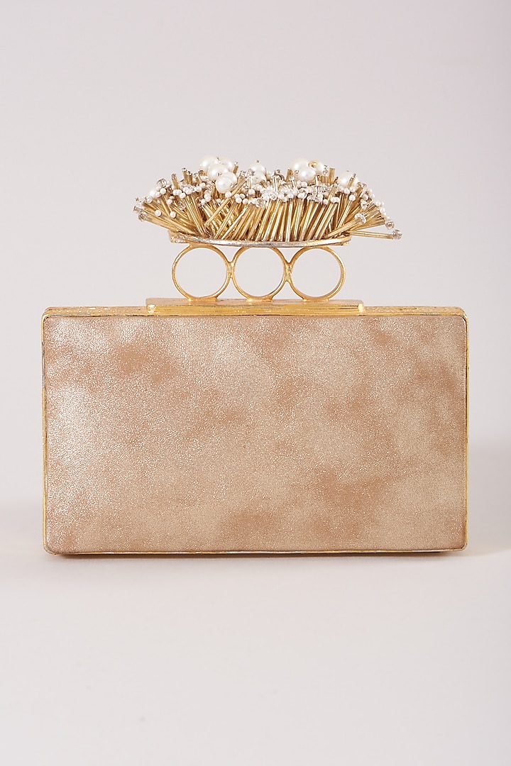 Light Gold Resin Clutch by Be Chic