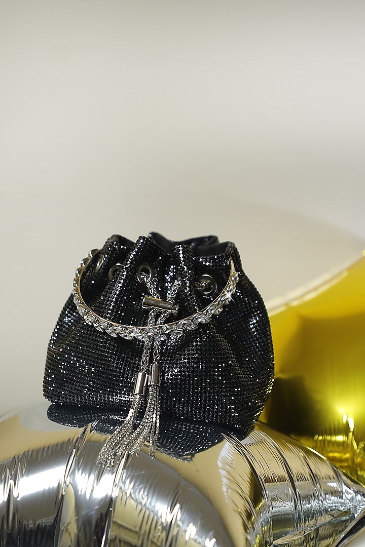 Black Crystal Potli by Be Chic at Pernia's Pop Up Shop