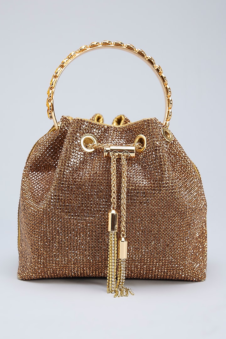 Gold Satin Potli by Be Chic at Pernia's Pop Up Shop