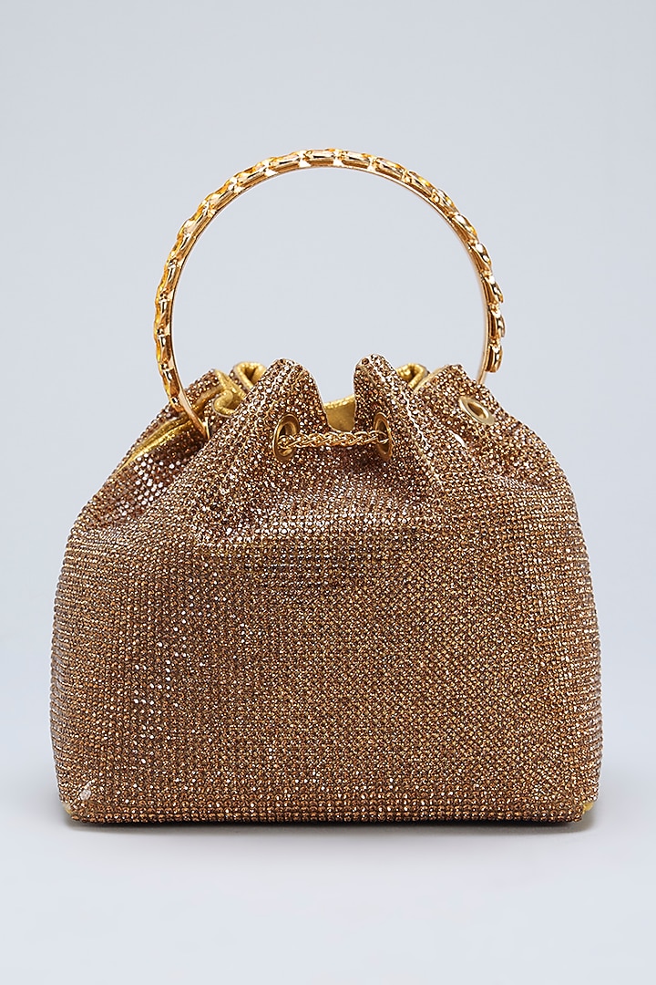 Gold Satin Potli by Be Chic at Pernia's Pop Up Shop