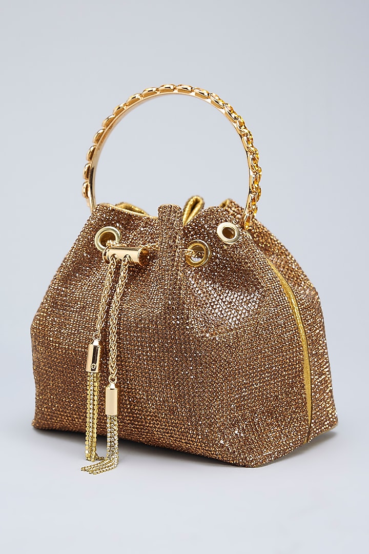 Gold Satin Potli by Be Chic at Pernia's Pop Up Shop
