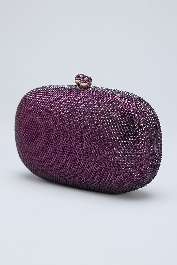 Purple Metal & Crystal Clutch by Be Chic at Pernia's Pop Up Shop