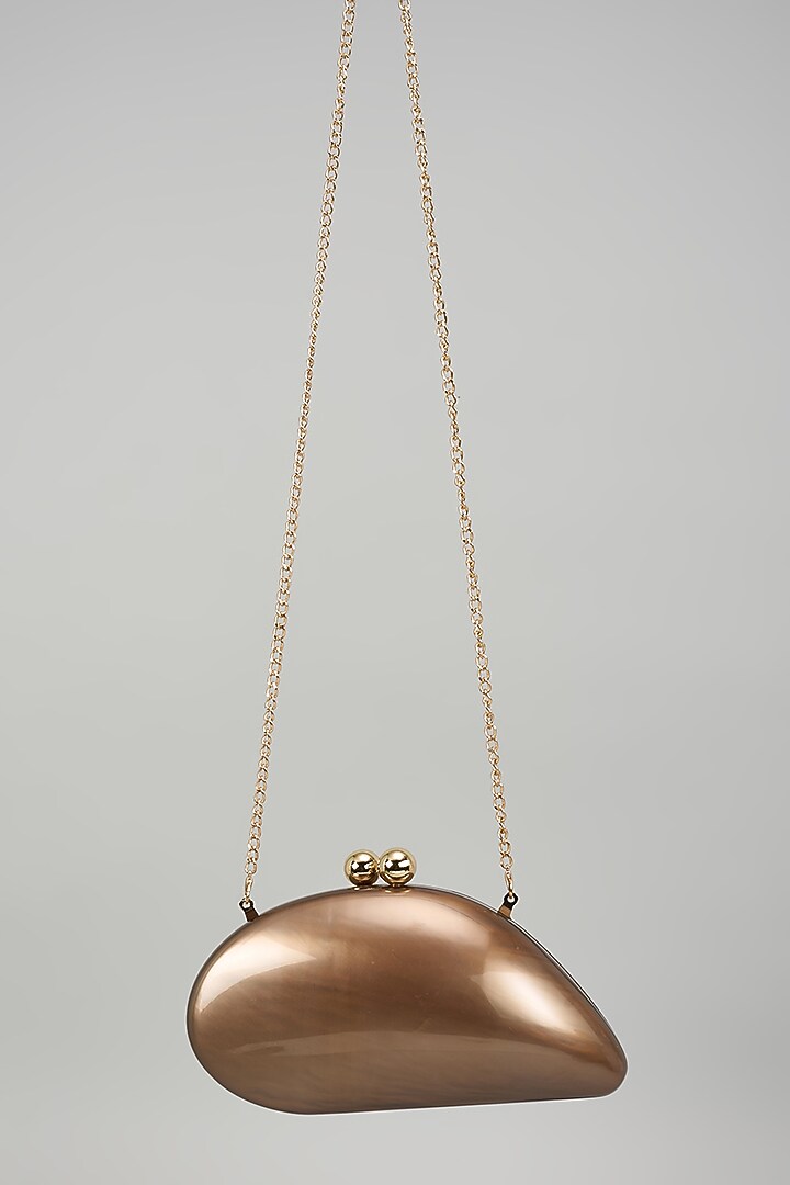 Gold Acrylic Clutch by Be Chic at Pernia's Pop Up Shop