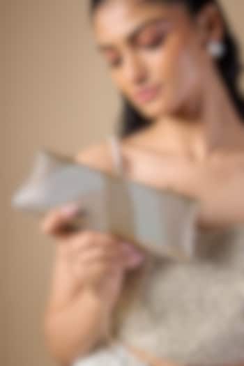 Gold Metal Crystal Embellished Ripple Clutch by Be Chic at Pernia's Pop Up Shop