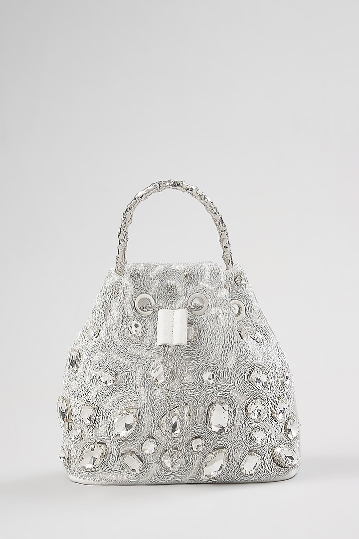 Silver Korean Silk Bucket Bag by Be Chic at Pernia's Pop Up Shop